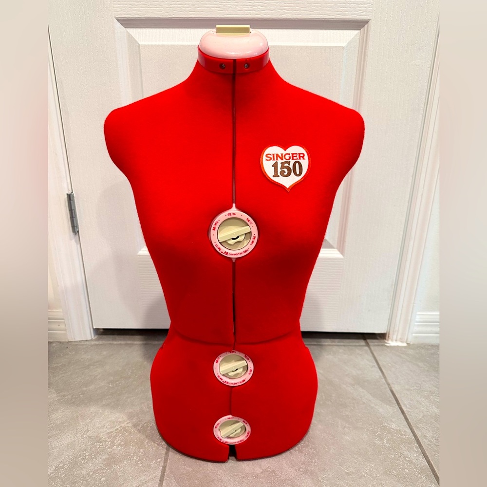**Sold** Singer 150 red dress form adjustable sizes